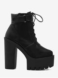 Trendy Chunky Heel Platform Ankle Boots