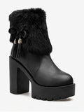 Fashion Bowknot Platform High Heel Fluffy Boots