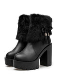 Fashion Bowknot Platform High Heel Fluffy Boots