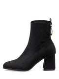 Chic Circle Decorative Chunky Heel Ankle Boots