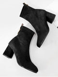 Chic Circle Decorative Chunky Heel Ankle Boots