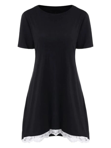 Latest Lace Panel Tunic Long Tee