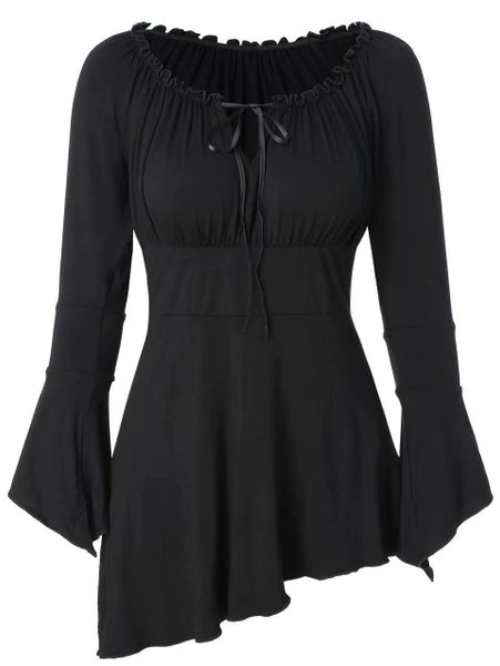 Fashion Sleeve Asymmetric T Shirt