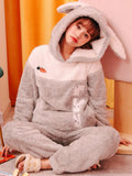 GRAY RABBIT CORAL VELVET WARM AND THICK AUTUMN AND WINTER