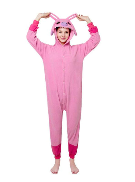 PINK CARTOON ONESIE PAJAMA POWDER PUDDING SHI DIZAI