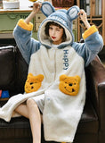 BLUE BEAR LONG SLEEVE LONG STYLE SLEEPWEAR