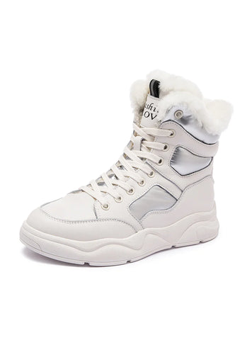 REAL LEATHER SNOW COTTON SHOES MARTIN BOOTS