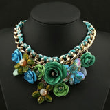  Fathion Flower-Grouped Alloy Women's Necklace