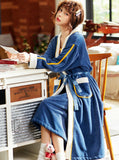 TWO-PIECE SUIT LONG BATHROBE FLEECE NIGHTGOWN SLING NIGHTDRESS