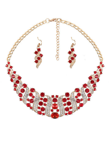 Fathion Luxury High Quality Crystal Necklace And Earring