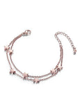 Fashion Stars Rose Gold Titanium Steel Double Layered Bracelet