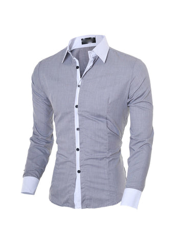 Shirts for Men Fashion Casual Stitching Slim Fit Designer