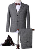 Formal Men's Work Suit with Cotton Blends Fabric