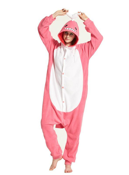 WOMEN CARTOON CONJOINED PAJAMA POWDER WHALE