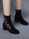 Pretty Embroidery Ankle Boots