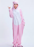 WOMEN POWDER PIG CARTOON ANIMAL CONJOINED PAJAMAS