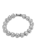 Cheap Micro Pave AAA Zirconia Heart, Platinum Alloy Bracelet