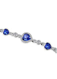 Fancy Platinum Plated Bracelet with Mazarine Austria Crystal Heart Findings