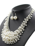 Necklace And Earrings Set Luxurious Pearl Chain 