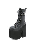 MARTIN BOOTS BLACK PATENT LEATHER HIGH BOOTS