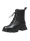 COWHIDE ROUND HEAD FLAT-BOTTOMED WOOL BOOT