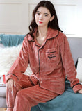 PINK VELVET LONG SLEEVE POCKET SLEEPWEAR