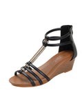 OPEN-TOED WEDGE SANDALS
