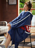 CORAL VELVET WARM STUDENT NIGHTDRESS FLANNEL BLUE