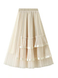 LOTUS LEAF GAUZE PLEATS SKIRT