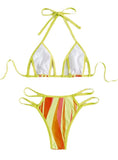 PRINTED HALTER SEXY SWIMSUIT