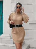 WOMEN PIT HIGH NECKED SHORT DRESS
