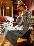 THICKENED LONG CORAL FLEECE PAJAMAS KEEP WARM