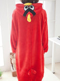 RED FLANNEL RED BIRD SIAMESE PAJAMA WOMAN