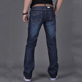 Casual Slim Skinny Straight Jeans Men's Denim Fabric Jeans Mid-Rise