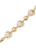 New arrivals Heart with AAA Zircon, Golden 18K Gold Plated Bracelet