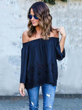 Stylish Off-the-shoulder Long Sleeves Blouse&shirt Tops