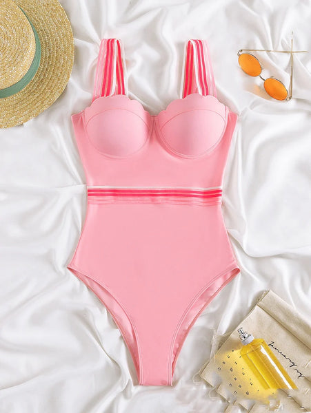 PINK ONE-PIECE STRAP BIKINI