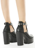 WOMEN'S SIDE HOLLOWED-OUT METAL BACK ZIPPER BUCKLE BOOTS