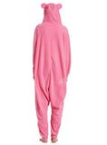 ANIMAL CONJOINED PAJAMAS PINK LOVE BEAR POLAR FLEECE
