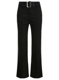 RETRO HIGH WAIST BUTTON SLIM CASUAL PANT