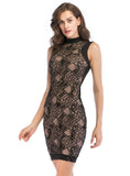 RETRO FRINGED SEQUINED GAUZE DRESS