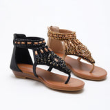 WEDGE-HEELED RHINESTONE CLIP-ON SANDALS