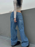 LOOSE STRAIGHT IRREGULAR HOLES JEANS