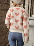 JACQUARD KNITTED LONG SLEEVE PINK SWEATER