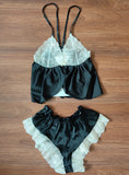 LACE STITCHING PAJAMAS SET
