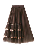 LOTUS LEAF GAUZE PLEATS SKIRT