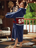 CORAL VELVET WARM STUDENT NIGHTDRESS FLANNEL BLUE