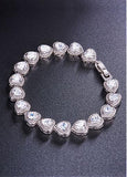 Cheap Micro Pave AAA Zirconia Heart, Platinum Alloy Bracelet