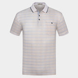 Polo Shirt Striped Light-colored Soft Mens Spring Summer