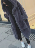 Medium Length Solid color Fur & Faux Fur Women